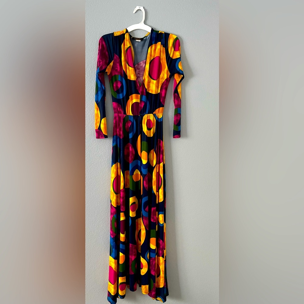 Multicolored maxi dress.